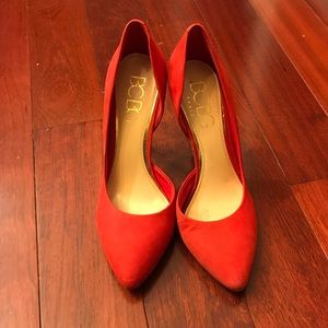 BCBG Paris Red Suede Pumps